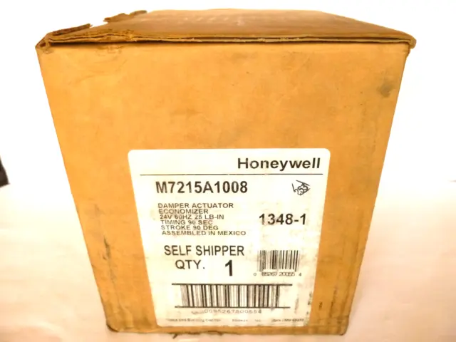 New Honeywell Economizer M7215A1008 Damper Actuator 24V, 60Hz. 25 Lb-In.