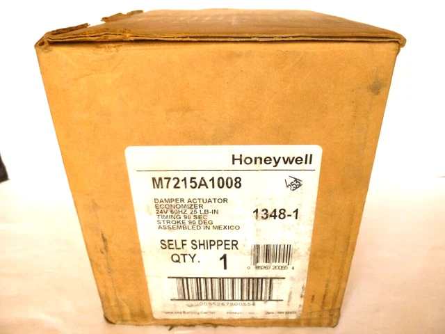 New Honeywell Economizer M7215A1008 Damper Actuator 24V, 60Hz. 25 Lb-In.