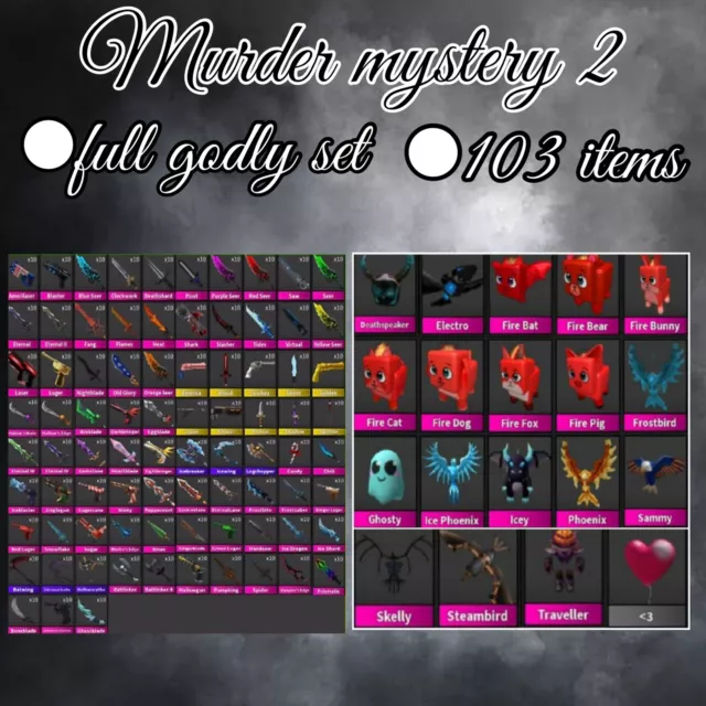 MURDER MYSTERY 2 Mm2 Godly Set (small Set) In Game Items - Very