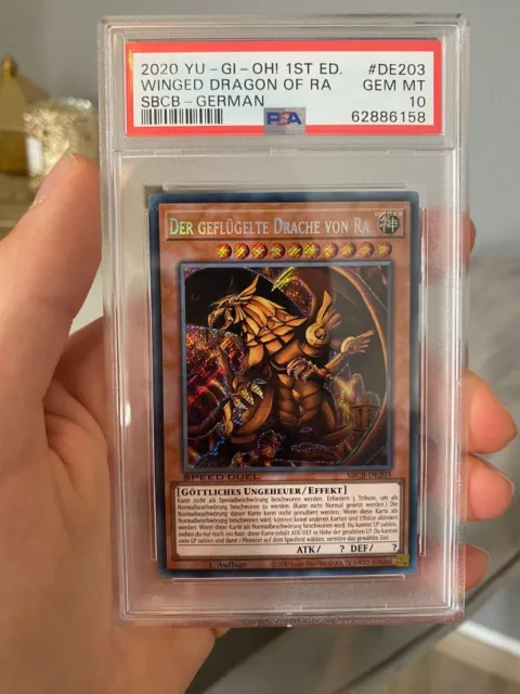 Yu-Gi-Oh! Der Geflügelte Drache Von Ra SBCB 1 Auflage Secret Rare PSA 10 Gem Mt