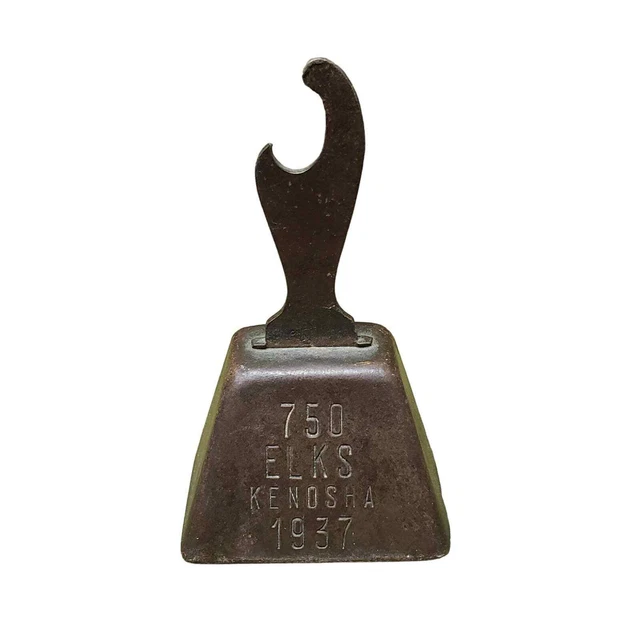 Vintage Bottle Opener & Dinner Bell Season Greetings | 750 Elks Konsha 2937