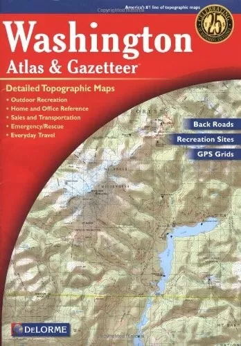 Washington State Atlas & Gazetteer, by DeLorme,  2016, 12th Ed, NEW GREAT PRICE!