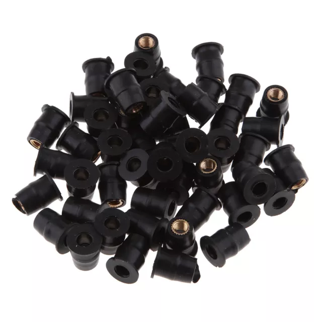 50pcs Motorbike M5 Metric Rubber Well Nuts Windscreen Windshield Fairing Cowl