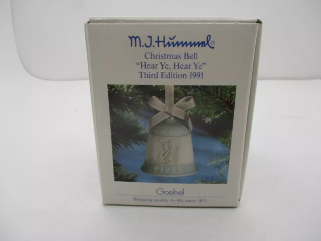 MJ HUMMEL Goebel Christmas Bell 3rd Edition 1991 Hear Ye, Hear Ye Holiday 90s