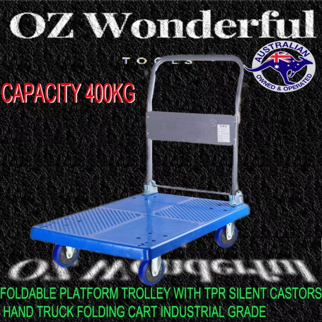 400kg Folding Heavy Duty Platform Trolley Hand Truck Foldable Cart Industrial