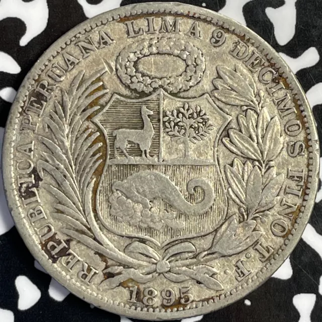 1895 Peru 1 Sol Lot#D6898 Large Silver Coin!