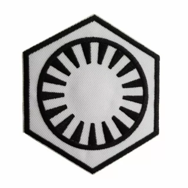 Star Wars First Order Symbol Logo White and Black Embroidered Iron On Patch