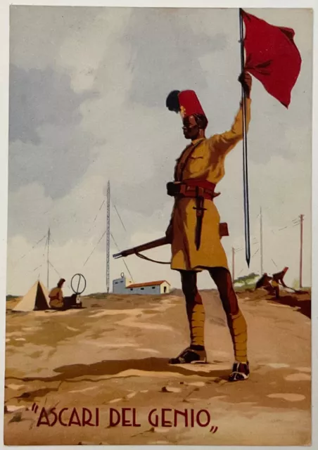 Campagne D’africa Ascari Del Genio Della Somalia Cartolina Truppe Coloniali