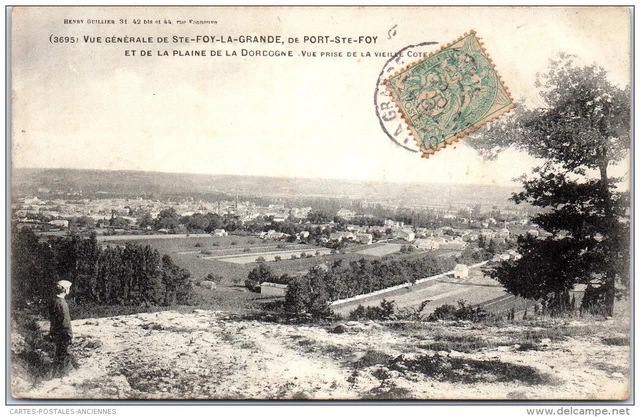 33 SAINTE FOY LA GRANDE - vue generale et plaine de la dordogne