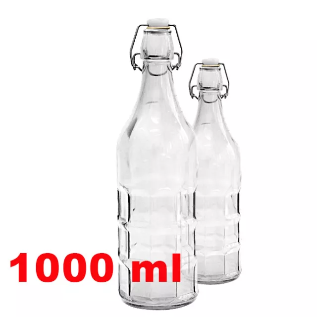 Glass Swing-top Extruded Bottle Wine Beer Cider - 1000ml/ 1 Litre