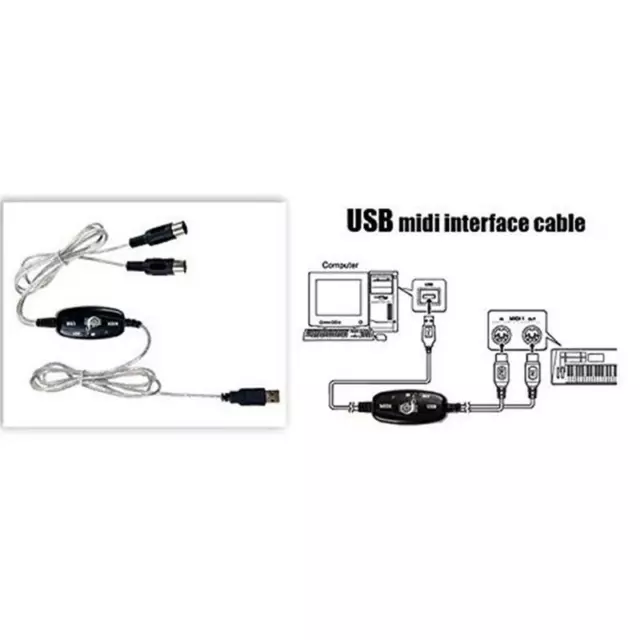 Adaptateur câble USB vers MIDI 2 en 1 synthétiseur PC Music Studio adaptateur clavier 2