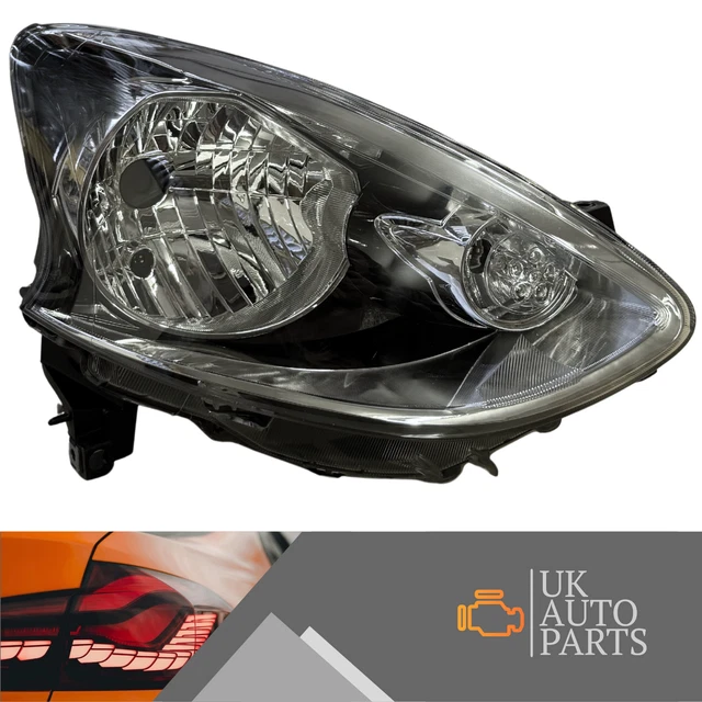 Ultimate Components Left Headlight For Nissan Micra K13 2013-2017 - Black Inner, Halogen, Passenger Side