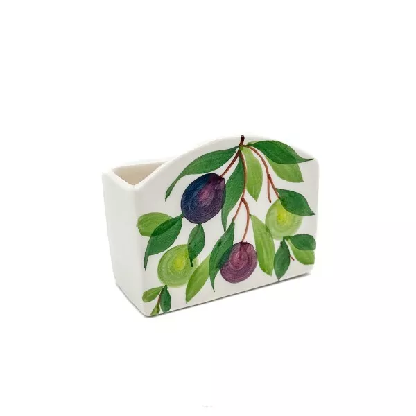 BASSANO Céramique Figure Olive Motifs Support pour / Porte-éponge 9 CM En Neuf