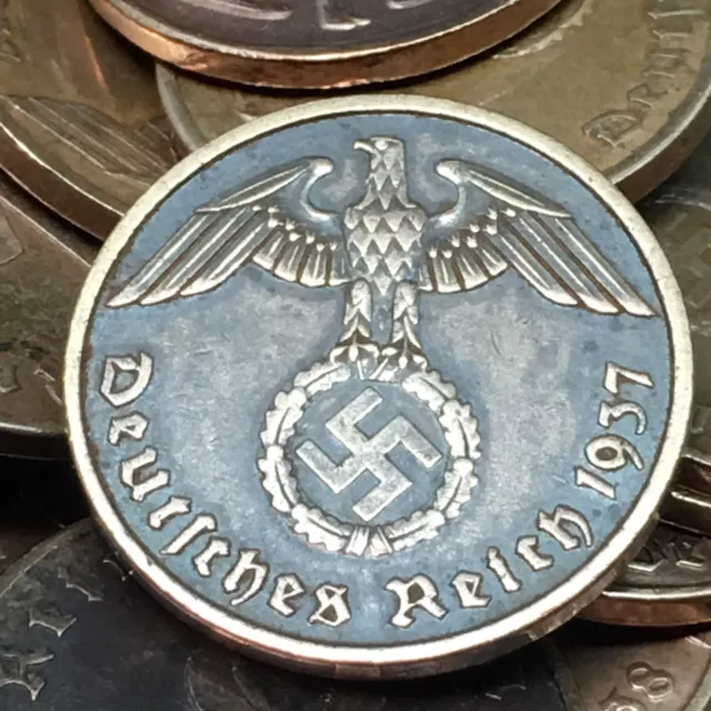 Rare WW2 Third Reich Bronze 2 RP Reichspfennig Coin Buy 3 Get 1 Free