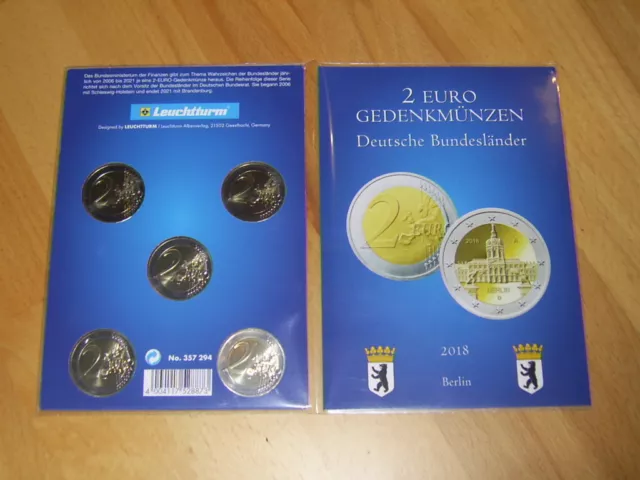 R 2  Euro BRD 2018 Berlin "Schloss Charlottenburg" ADFGJ   im Folder ab Lager R