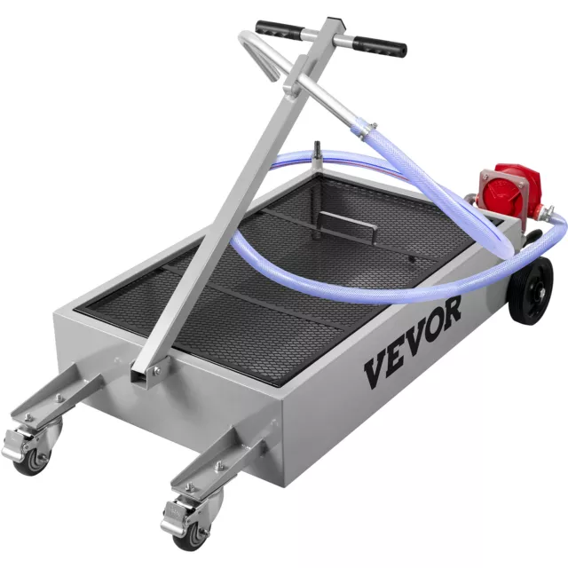 VEVOR Low Profile Oil Drain Pan Truck Drain Pan 57 L with Pump Hose Casters