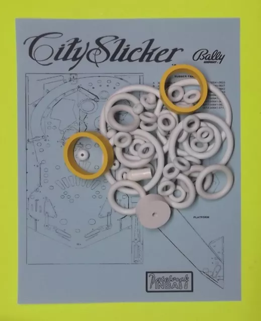 1987 Bally / Midway City Slicker Pinball Machine Rubber Ring Kit