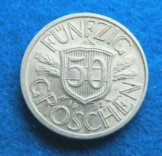 1952 Austria 50 Groschen - Super Aluminum Coin - See Pictures