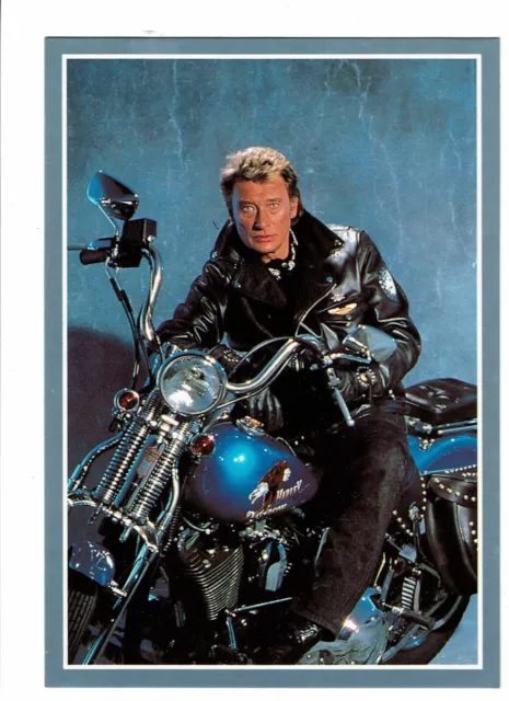 Johnny HALLYDAY CARTE POSTALE 10,5 x 15 cm Tony FRANK Moto Harley 1989 N°220