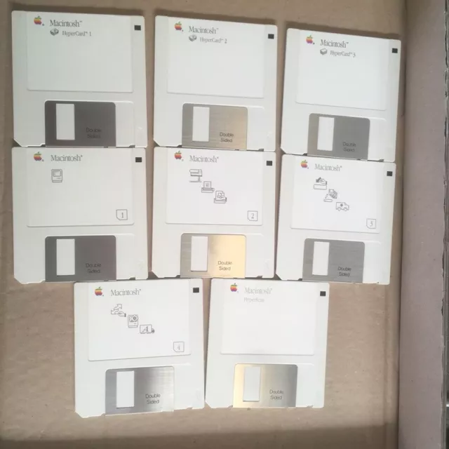 8 Floppy disk originali 3,5” Apple Macintosh 6.X HyperCard HyperScan 1987-1988