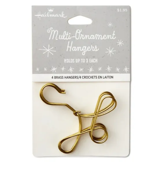 2 Packs Hallmark MINI Brass Ornament Hooks Hangers - 2pks x 25 ea = 50  Total NIP