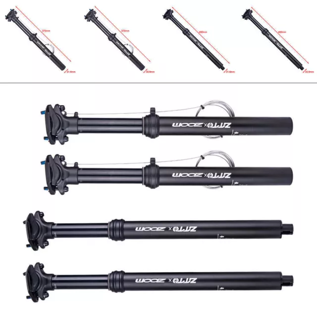 Dropper Adjustable Bike MTB seat post External Cable Remote Lever 100mm Travel