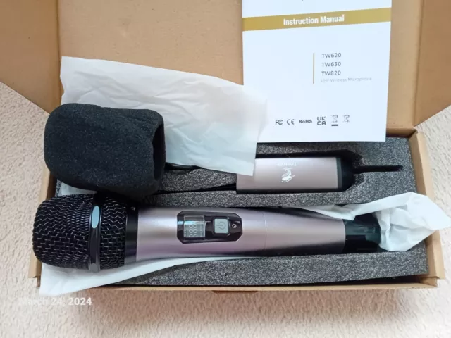 TONOR TW-620 Wireless Microphone UHF Metal Cordless Handheld Mic System