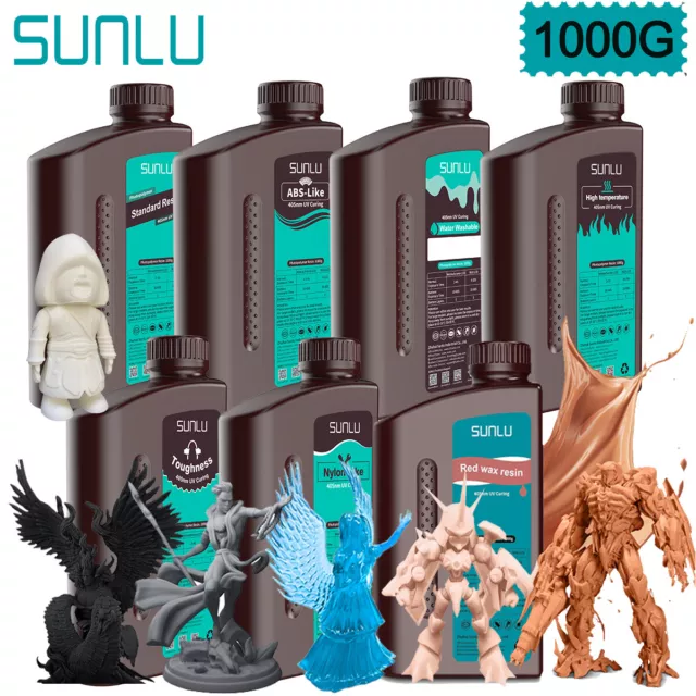 SUNLU 3D Drucker Resin 1KG,Standard/Nylon Like/ABS-Like/Water Washable Resin