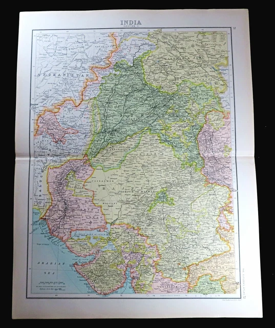 India Map Rajputana MAP OF INDIA Indian Empire Jaipur Karachi Rajputana Sindh Province ...
