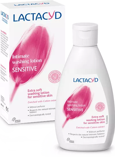 Lactacyd Intimate Washing Lotion Sensitive Lactic Acid Cotton Extra Delicate