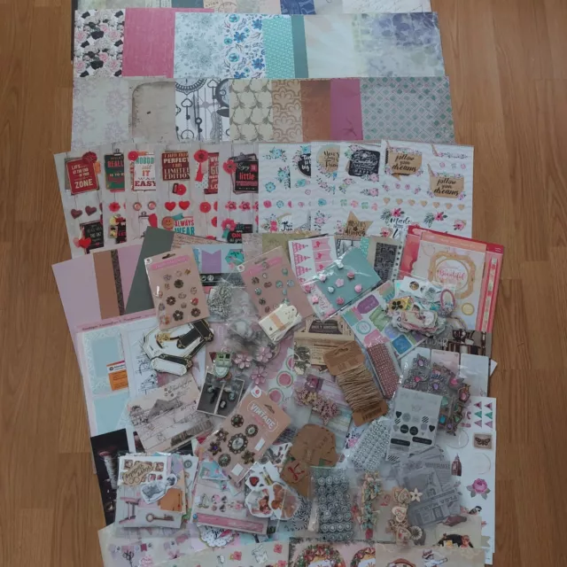 Bastelpaket Vintage Scrapbooking-Set für Junk-Journal, Tags, Kartenaufleger,