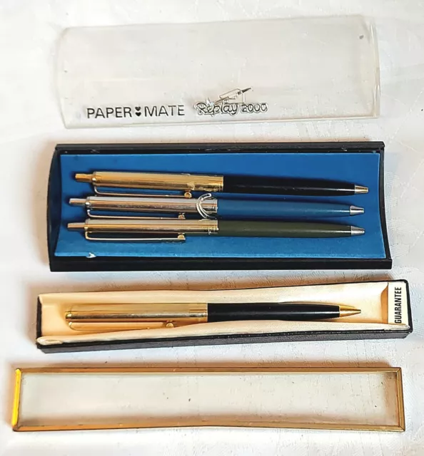 Job Lot Of 3 Vintage Collectable Papermate Ballpoint Pens & 1 Propelling Pencil