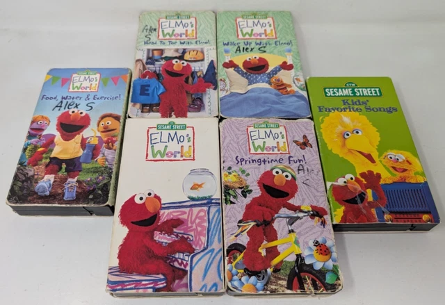 VINTAGE SESAME STREET VHS Video Tape Lot Elmo’s World Sing Along Music ...