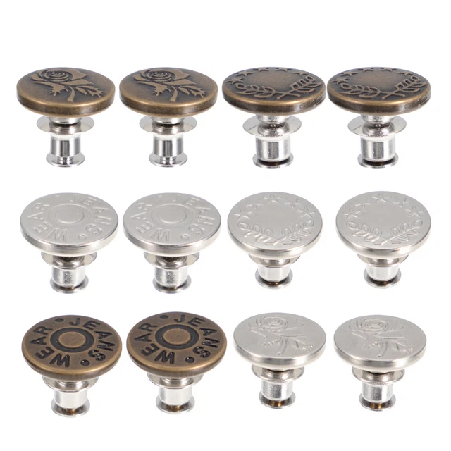 12pcs denim pants button Taille Extender Bouton Jean Pantalon Bouton Métal Jean
