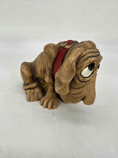 VTG 1983 Alpha Rez Wood Resin Sad Eye Skinny Bloodhound Basset Hound Figurine