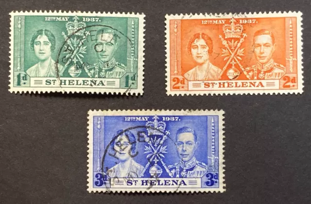 St.helena - 1937 Kgv Coronation Set Fine Used Sg 128-130