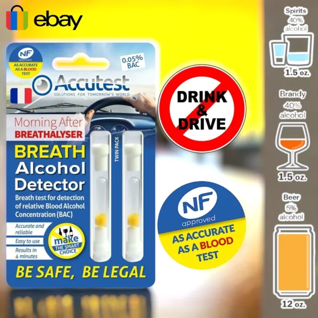 Alcohol test NF Breathalysers For France Disposable Breath Tester Kit Certified