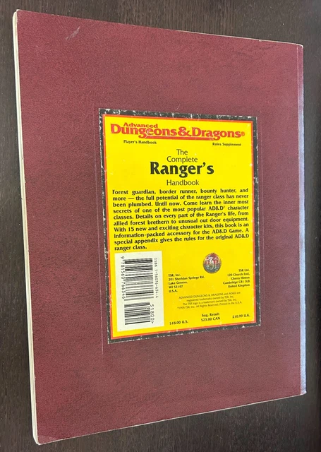 ADVANCED DUNGEONS & DRAGONS Rangers Handbook (1995 TSR) -- 2136 $59.59 ...