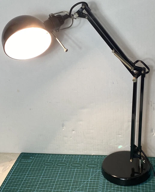 IKEA FORSA A0501 Black Anglepoise Desk Table Work Lamp in Black working
