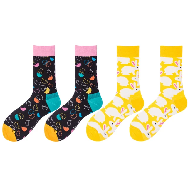 2 Pairs Chaussettes Fantaisie Chaussettes Confortables Pour Femmes
