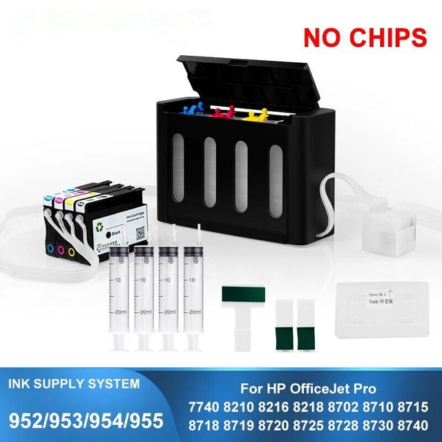 For HP 95U CISS  Without Chips For HP 7740 8210 8710 8720 8730 8740