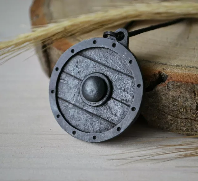 Pendant Viking Shield.Hand forged of pure Iron.Scandinavian jewelry.Protection