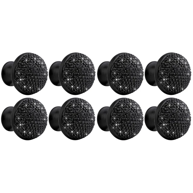 8 Pcs Antique Drawer Pulls Kitchen Cabinet Rhinestone Knob Diamond