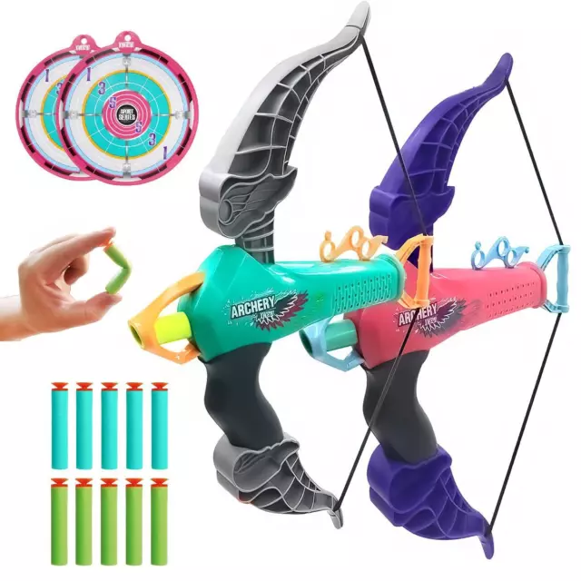 Kids Bow & Arrow Archery Set Foam Darts with Suction Cup Target  Indoor Outdoor