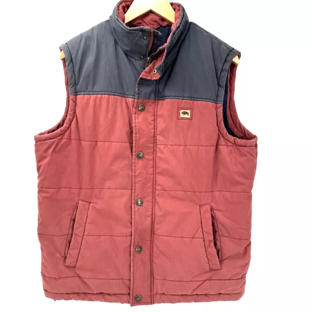 Buffalo Jackson Trading Co Vest Puffer Jacket Full Zip Snap Mens Medium Outdoor