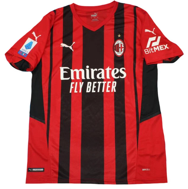 MAGLIA MILAN 2021 22 maglietta rosso nera patch Serie A completo