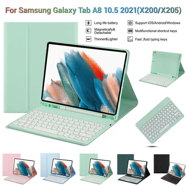 Smart Case With Bluetooth Keyboard For Samsung Galaxy Tab A8 10.5 2022 X200/X207