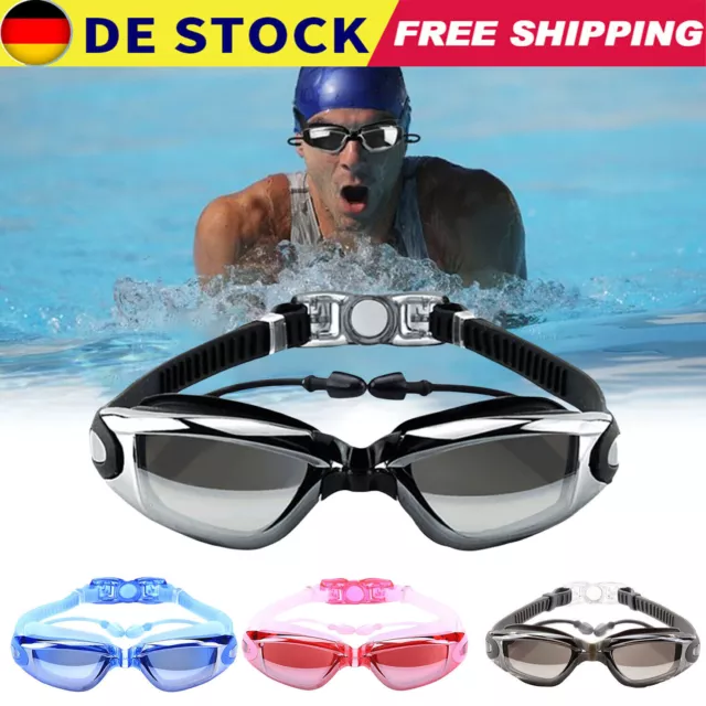 DHL Taucherbrille Schwimmbrille Anti-Beschlag UV für Herren Damen Mit Ohrstöpsel