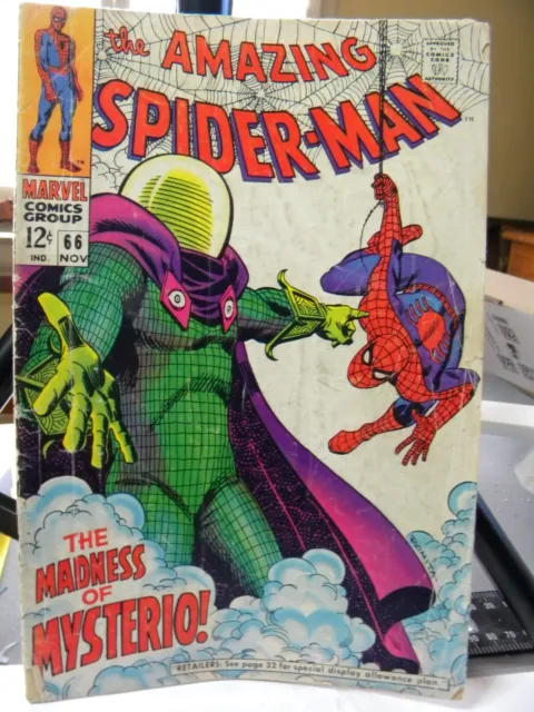 AMAZING SPIDER-MAN #66 "The Madness of Mysterio" 1968 Romita cover/art SPIDERMAN