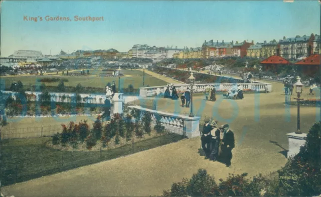 Southport Kings Gardens 1921 postmark Valentine series 76410